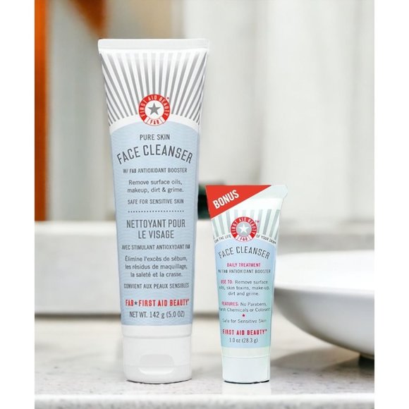 First Aid Beauty Other - First Aid Beauty Pure Skin Face Cleanser 2 PACK 5 oz Tube + 1 oz Travel Size